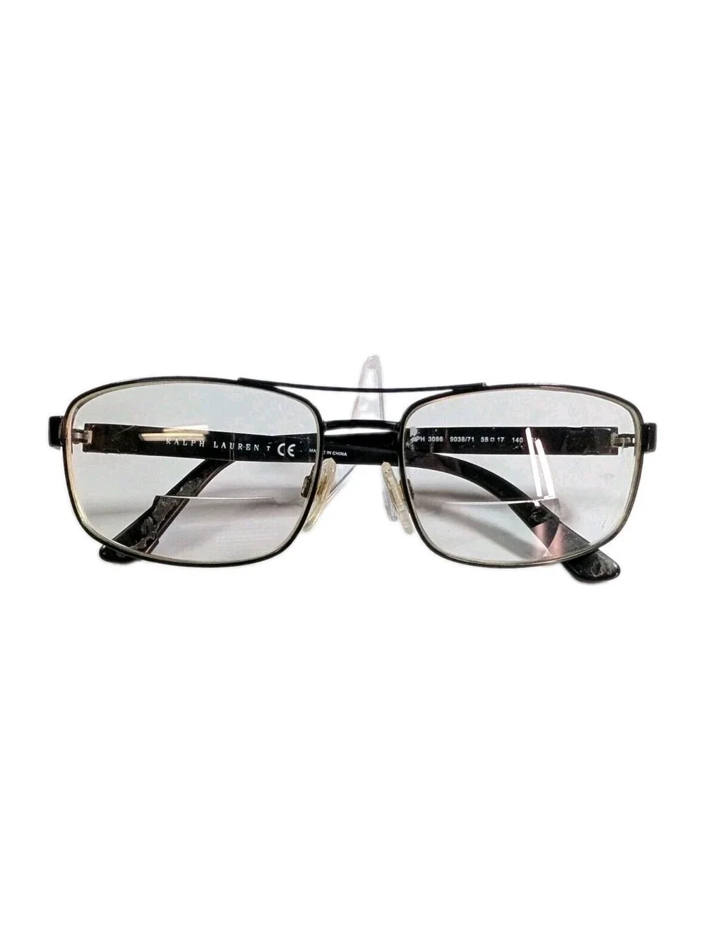 Polo Ralph Lauren Mens 58mm Black PH3086 9038 71 Metal Rectangle Eyeglass Frames